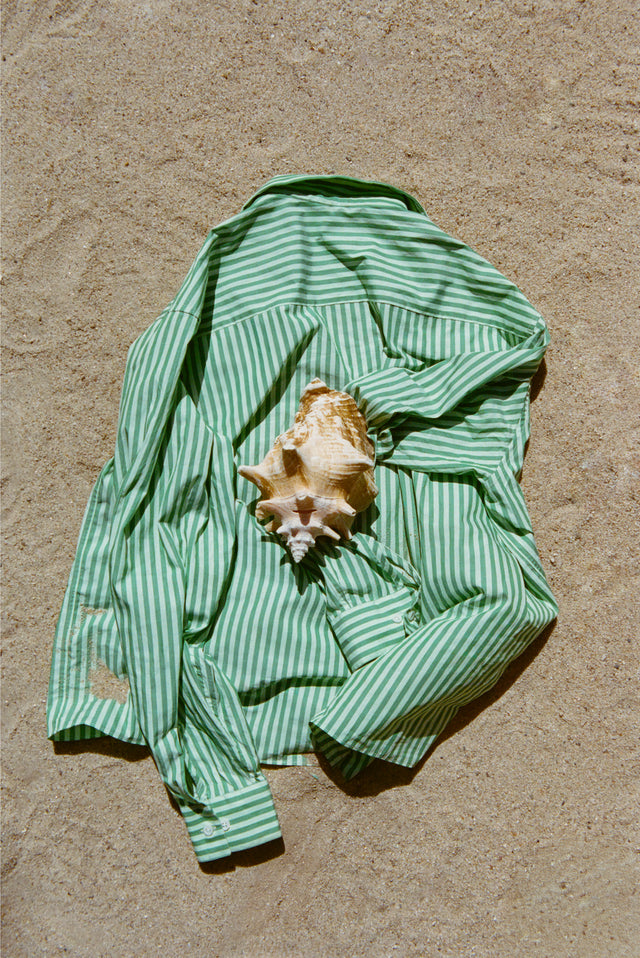 The Notched Collar Long Sleeve, Coppola Stripes